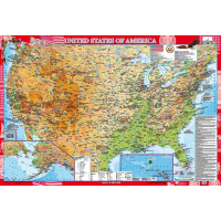 United States of America. Фізична карта (на планках), м-б 1:3 000 000